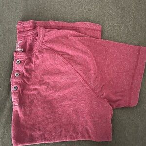 Faded Glory Red Short Sleeve Henley Shirt